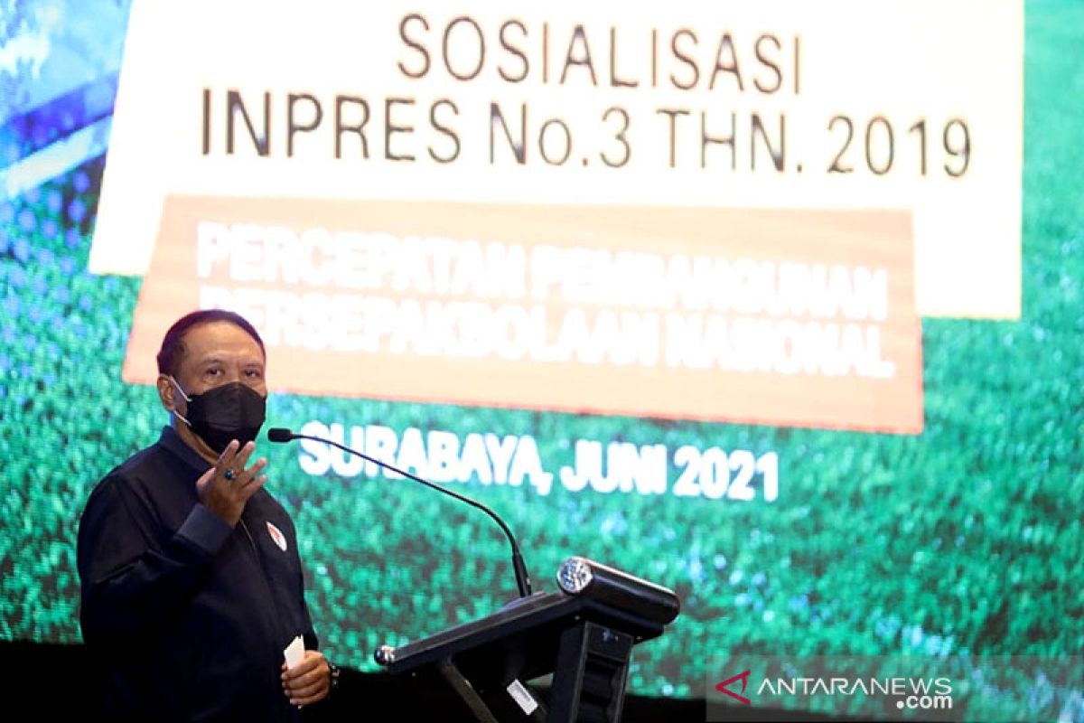 Menpora mulai sosialisasikan Inpres Sepak Bola dari Jawa Timur