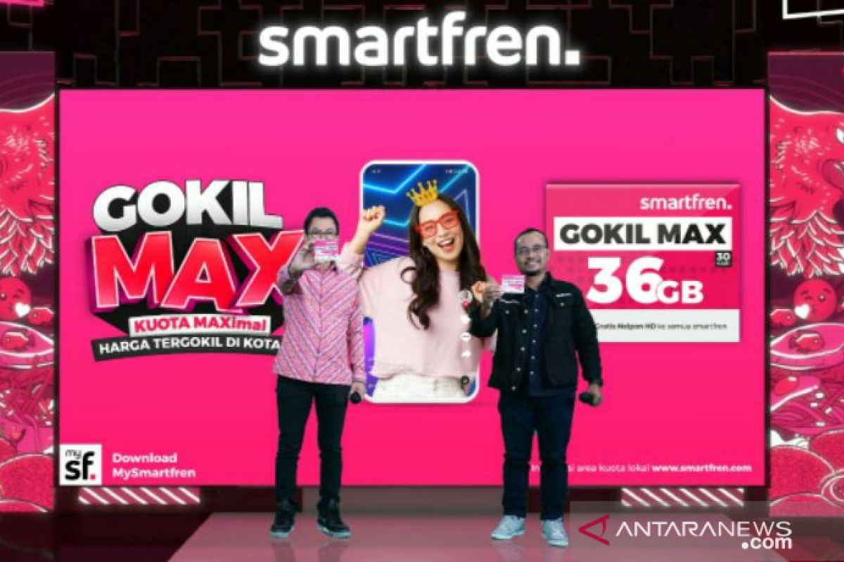 Pakai Smartfren GOKIL MAX terbaru, nikmati kuota data terbesar dan harga paling gokil di Indonesia