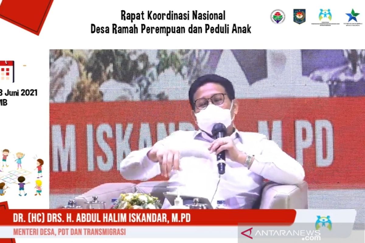 Mendes: Desa Ramah Perempuan dan Peduli Anak dorong pembangunan desa