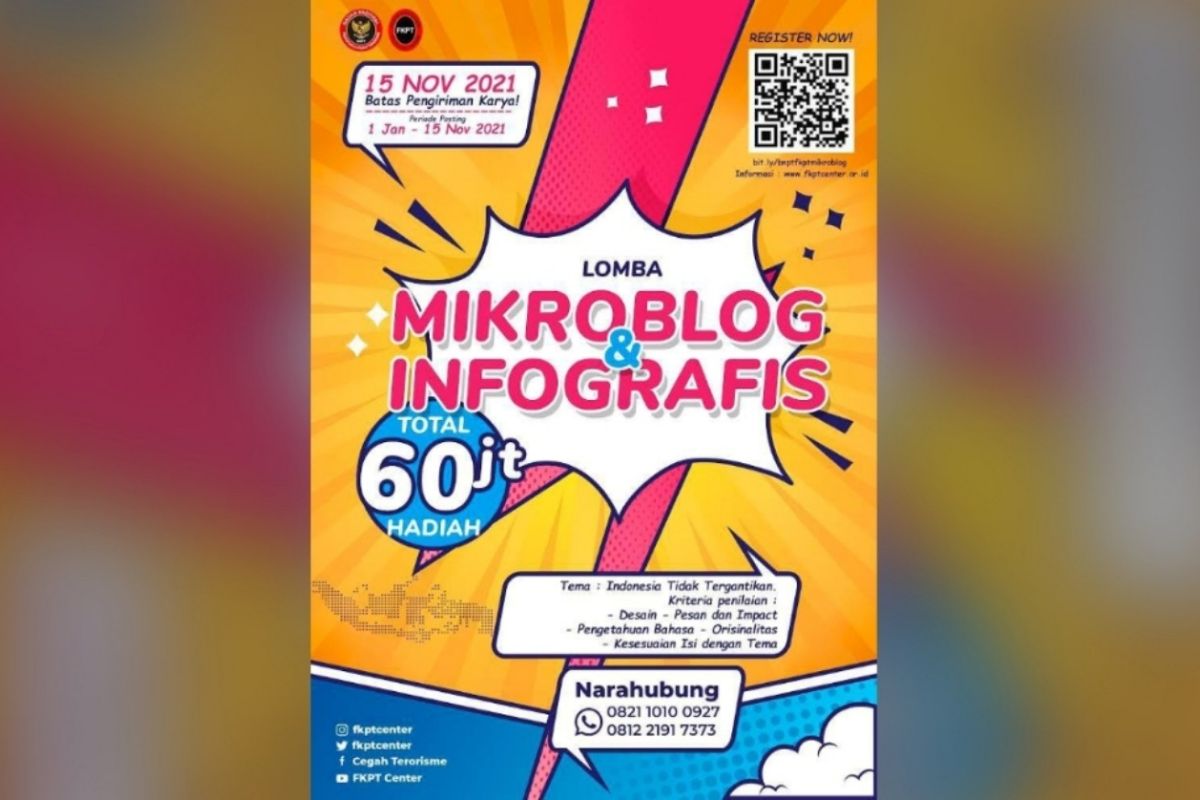 BNPT-FKPT Gelar Lomba Mikroblog Hadiah Rp60 Juta.