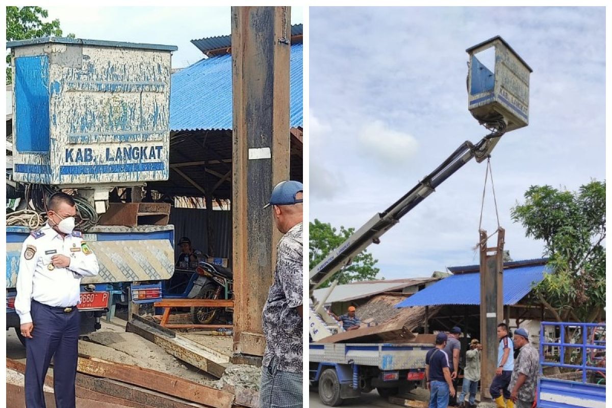 Dishub Langkat pasang portal jalan menuju akses utama wisata Tangkahan