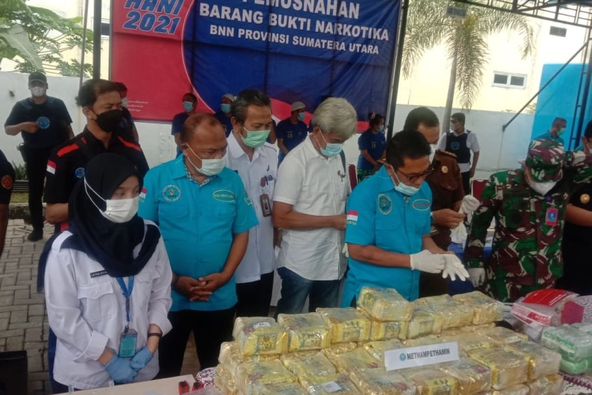 BNN Sumut musnahkan 92 kg sabu dan 62.000 butir ekstasi