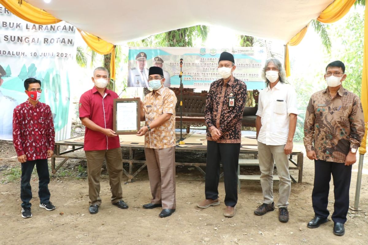 Dua asosiasi petani swadaya berkelanjutan di Tanjab Barat raih sertifikat RSPO