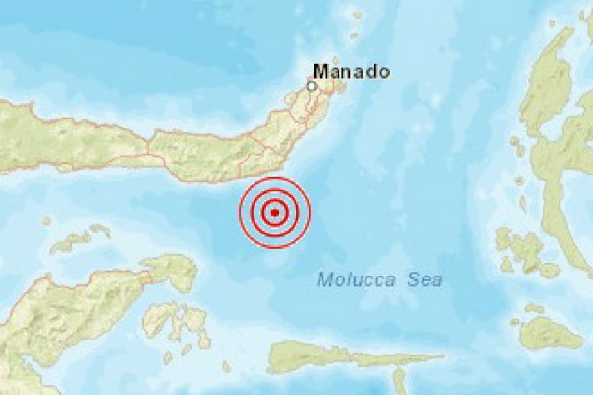 Gempa tektonik magnitudo 5,7 mengguncang tenggara Bolaang Uki Sulut