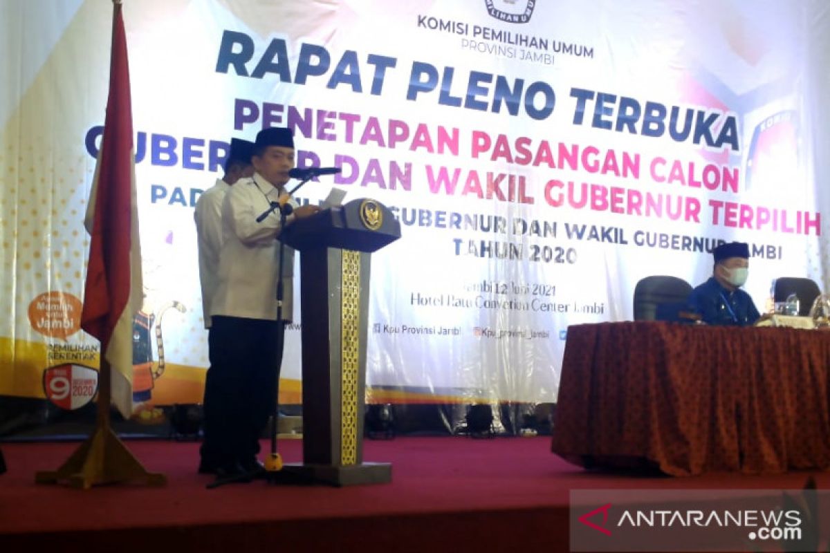 KPU Provinsi Jambi tetapkan Al Haris sebagai calon gubernur terpilih