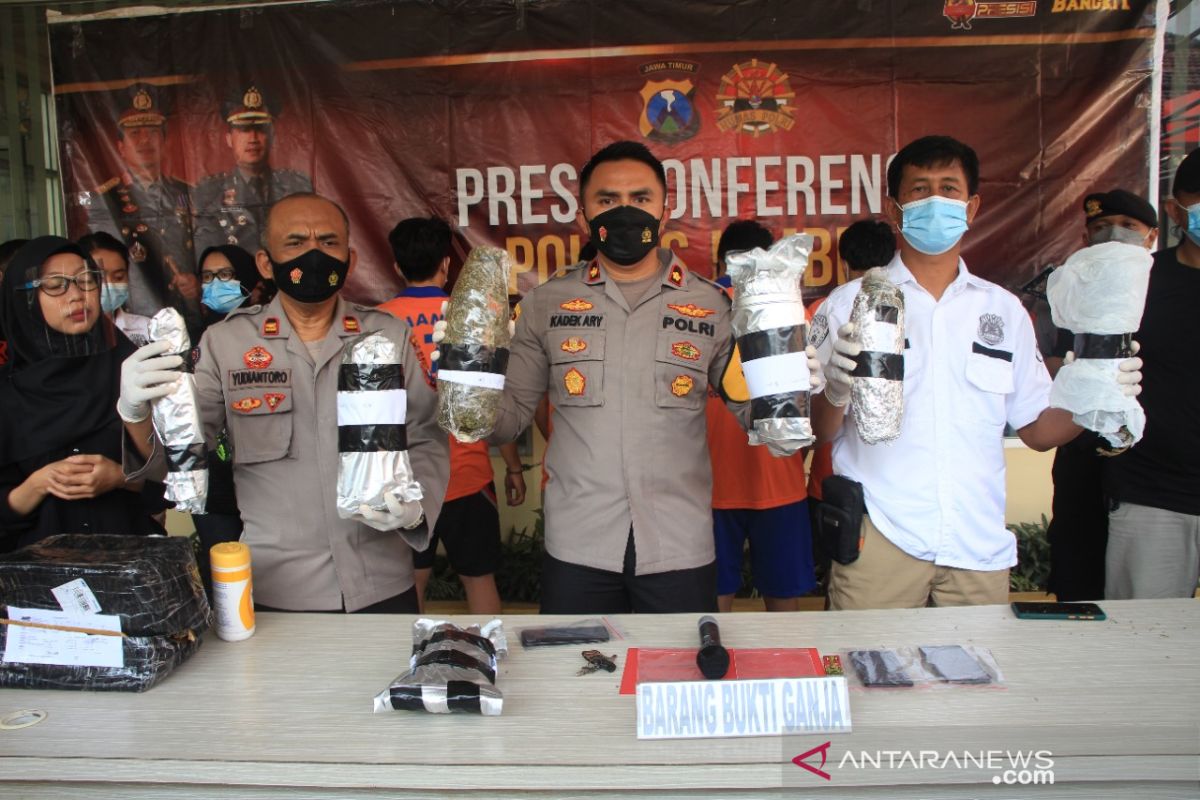 Polres Jember tangkap mahasiswa PTS Malang pengedar 2,8 kg ganja