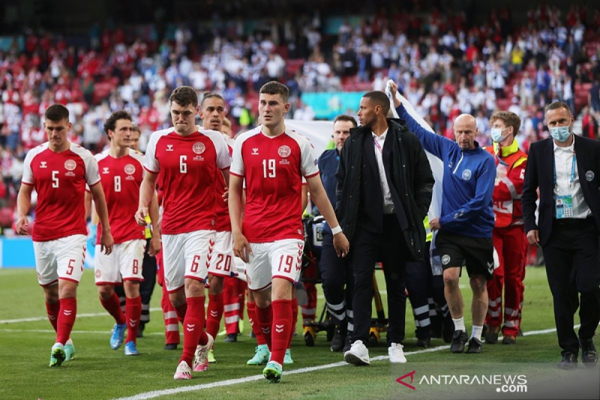 Eriksen kolaps, pertandingan  Denmark vs Finlandia ditangguhkan