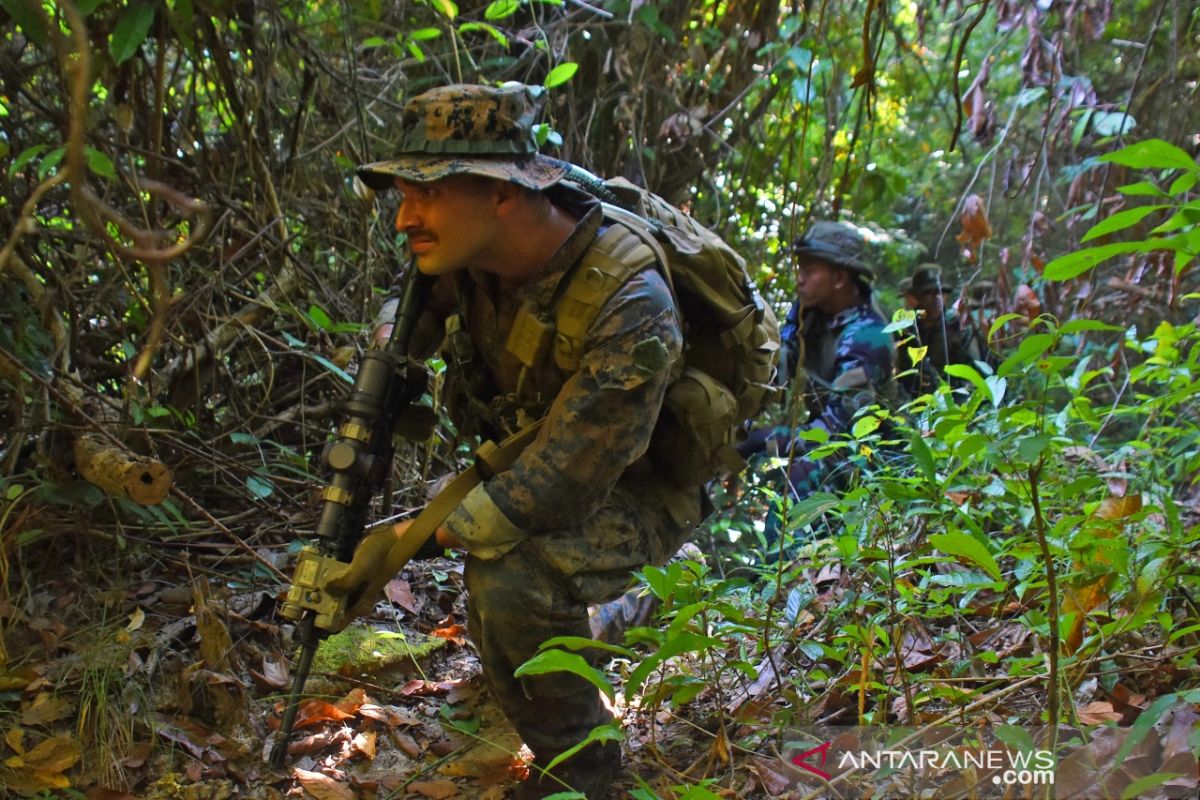 Marinir Indonesia-AS latihan perang hutan