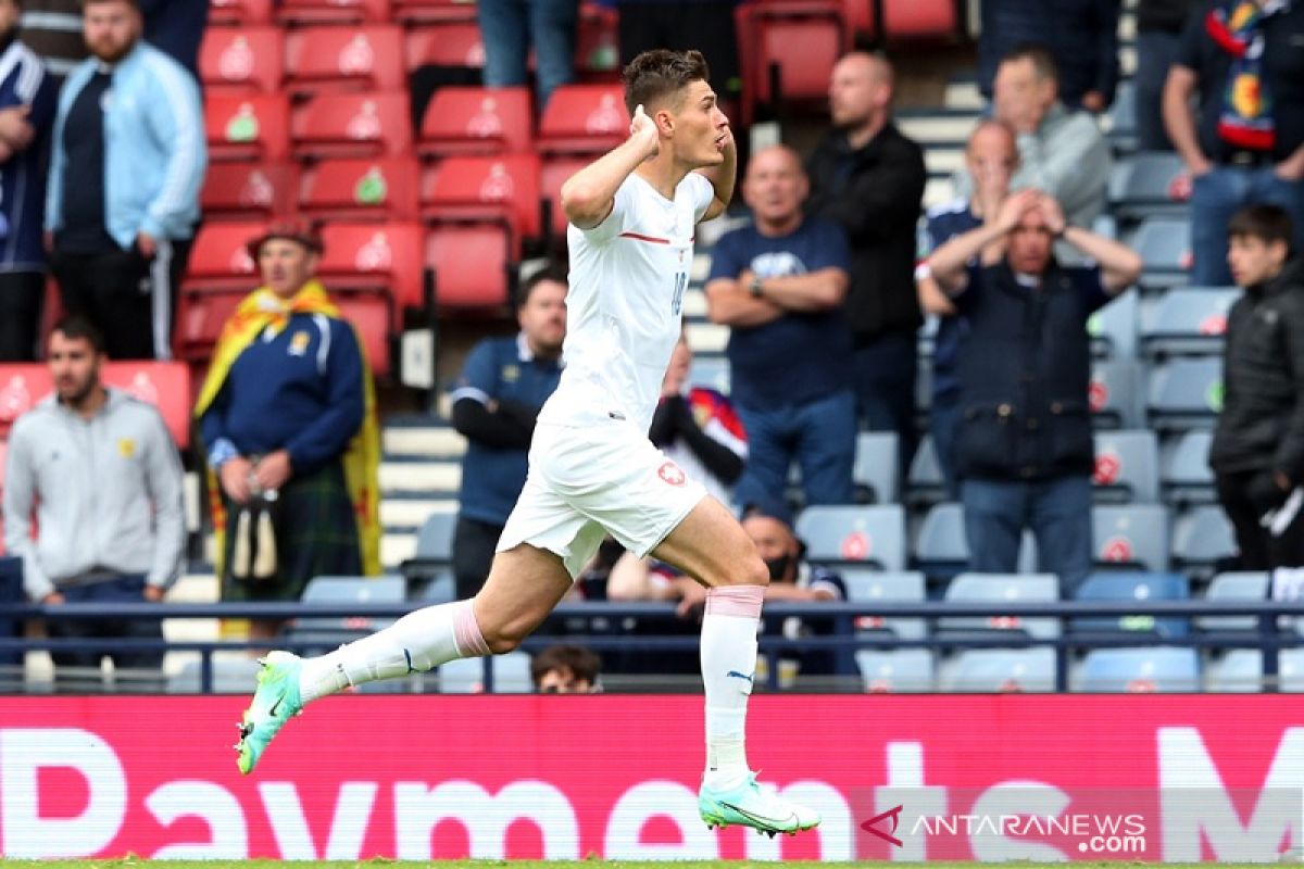 Ciptakan gol indah, Schick akui sudah amati pergerakan kiper Skotlandia