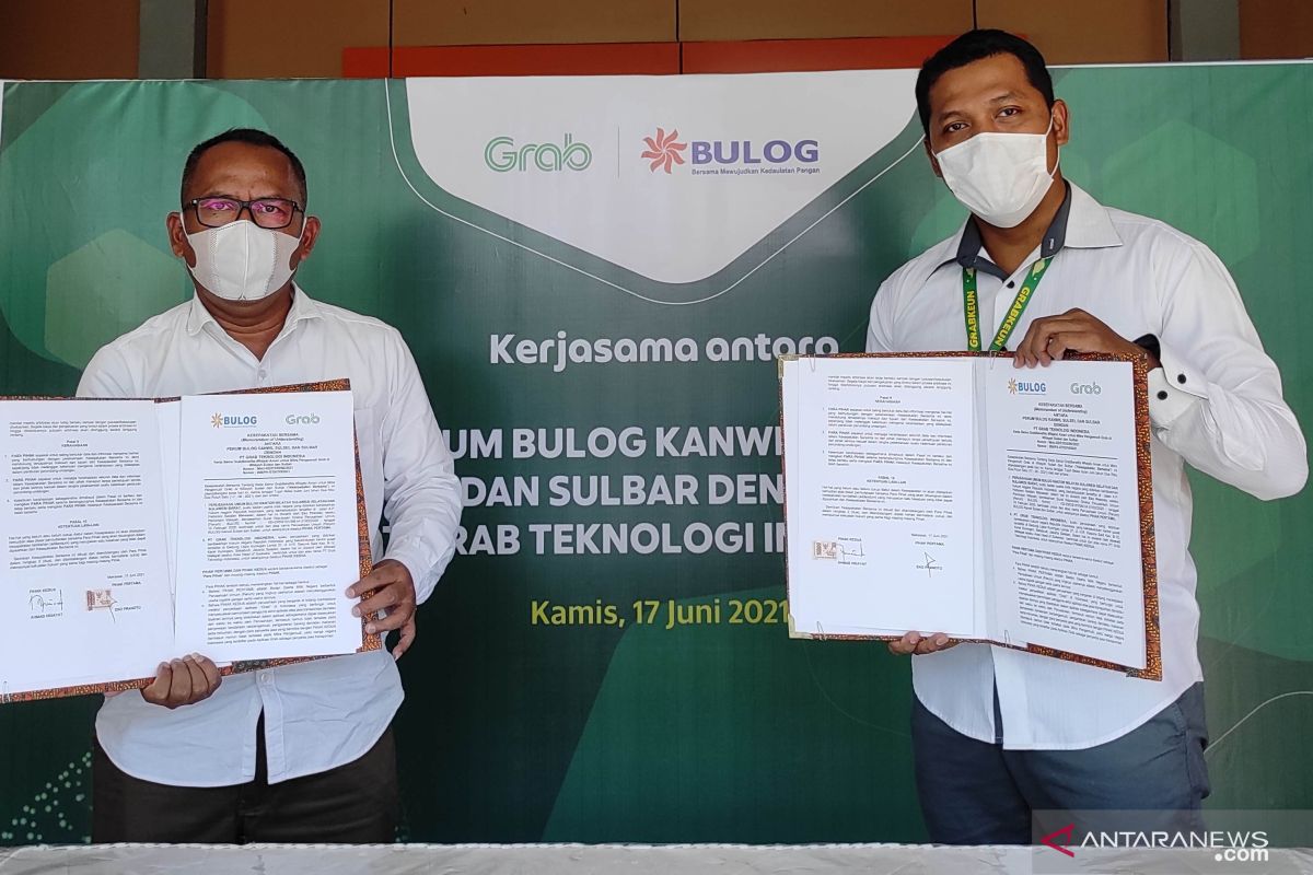 Bulog Sulselbar-Grab Indonesia bekerja sama penuhi pangan mitra pengemudi