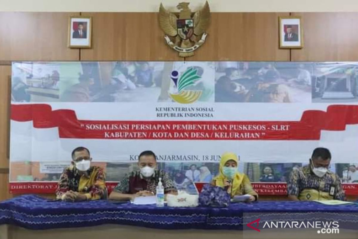 Dua kelurahan Banjarmasin jadi uji pendahuluan Puskesos-SLRT dari Kemensos