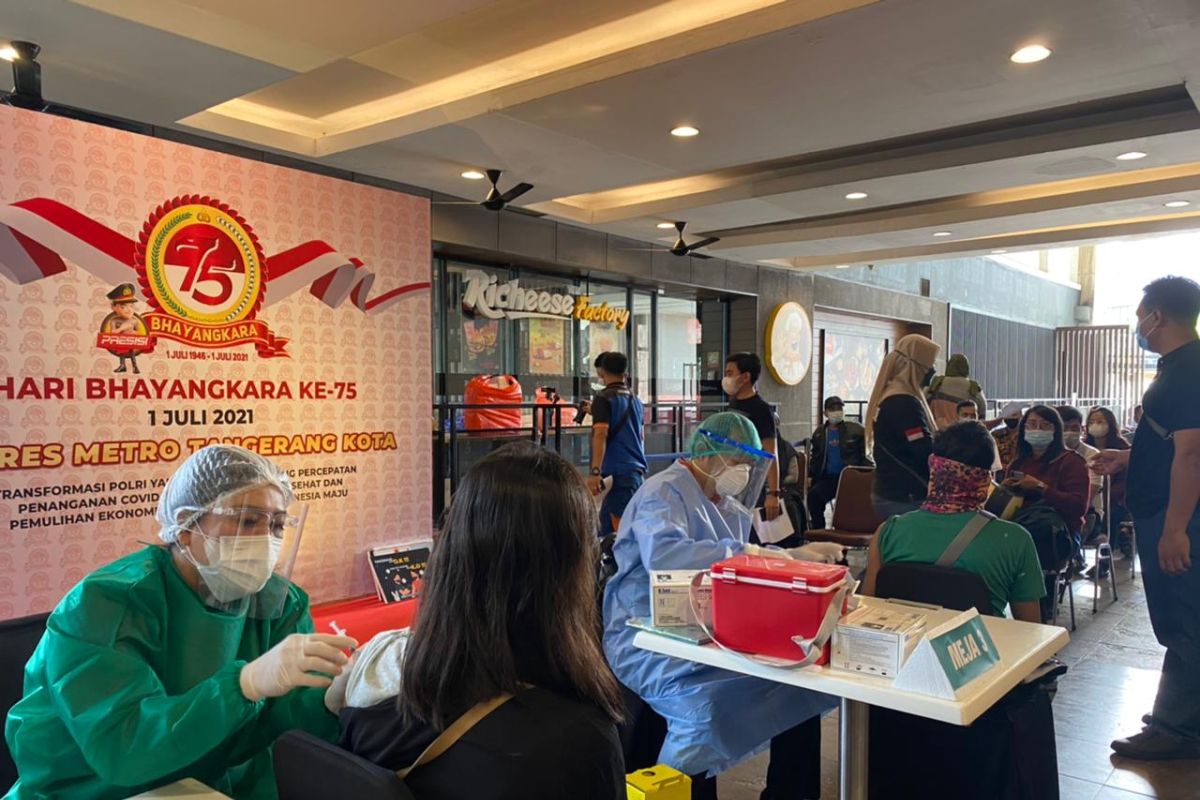 Polres Metro Tangerang kota gelar vaksinasi di Tangcity target 500 orang