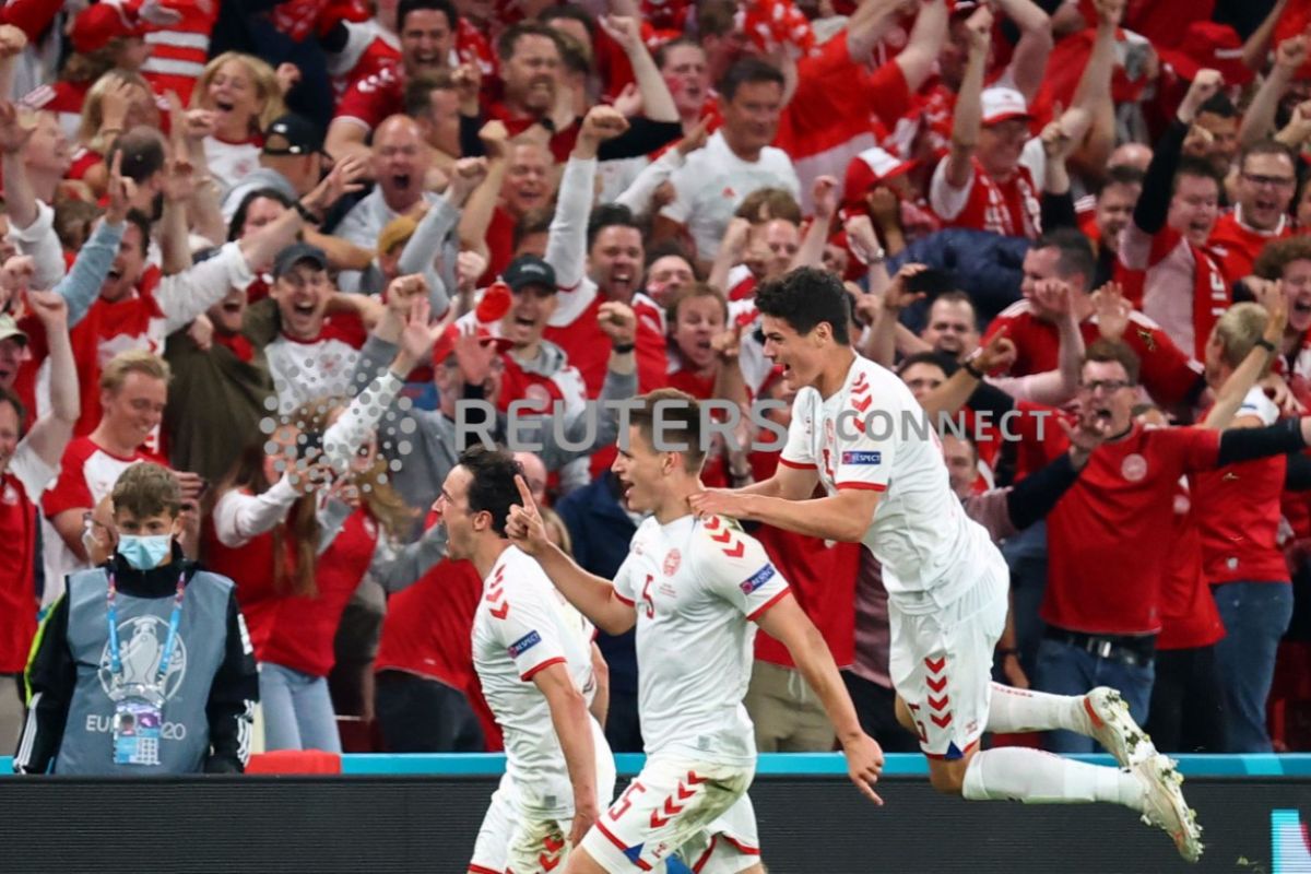 Menang besar 4-1, Denmark lolos ke 16 besar Euro 2020