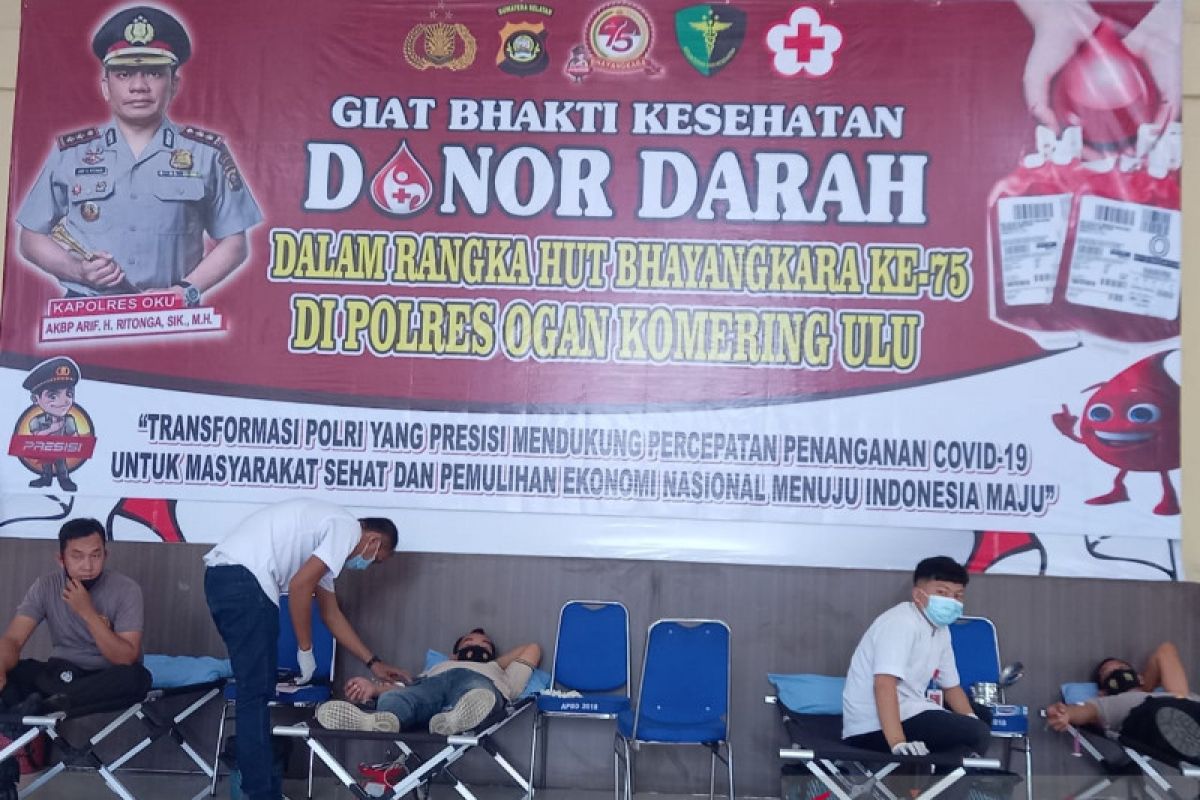 Polres Ogan Komering Ulu gelar donor darah massal