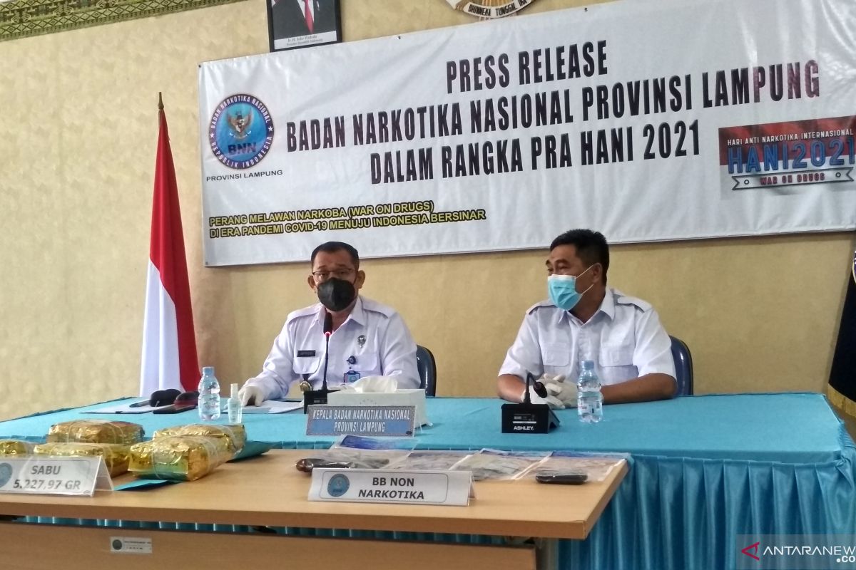 Pengungkapan peredaran lima kilogram sabu-sabu di Lampung