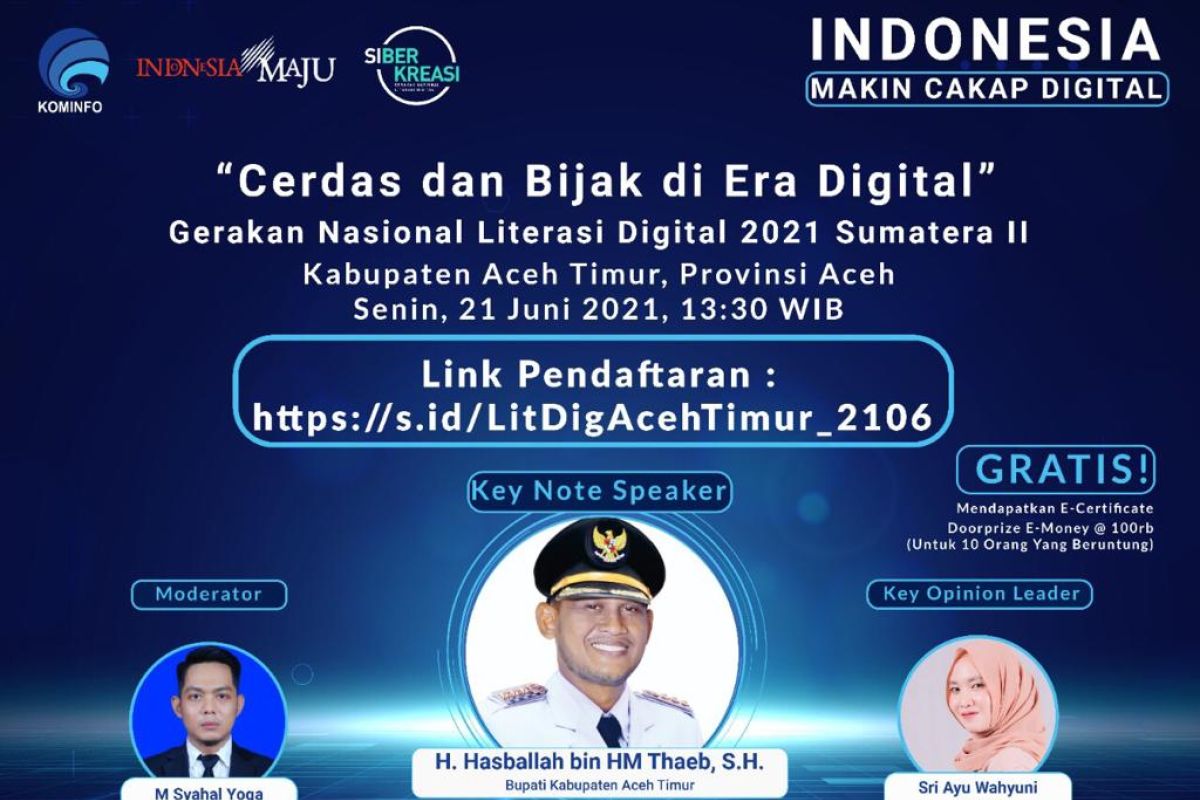 Tingkatkan pemahaman digitalisasi, Kominfo gelar literasi digital di Aceh Timur