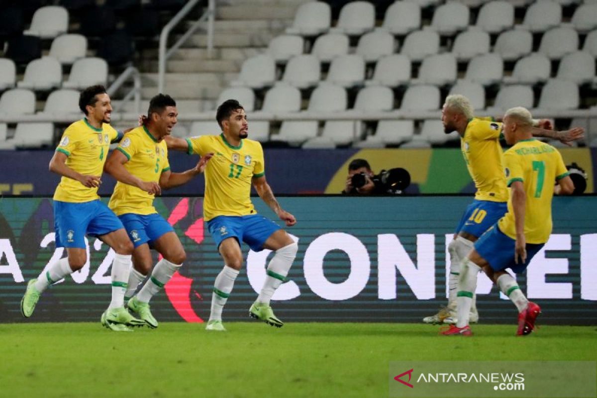 Gol penghujung Casemiro pastikan Brazil menang atas Kolombia 2-1