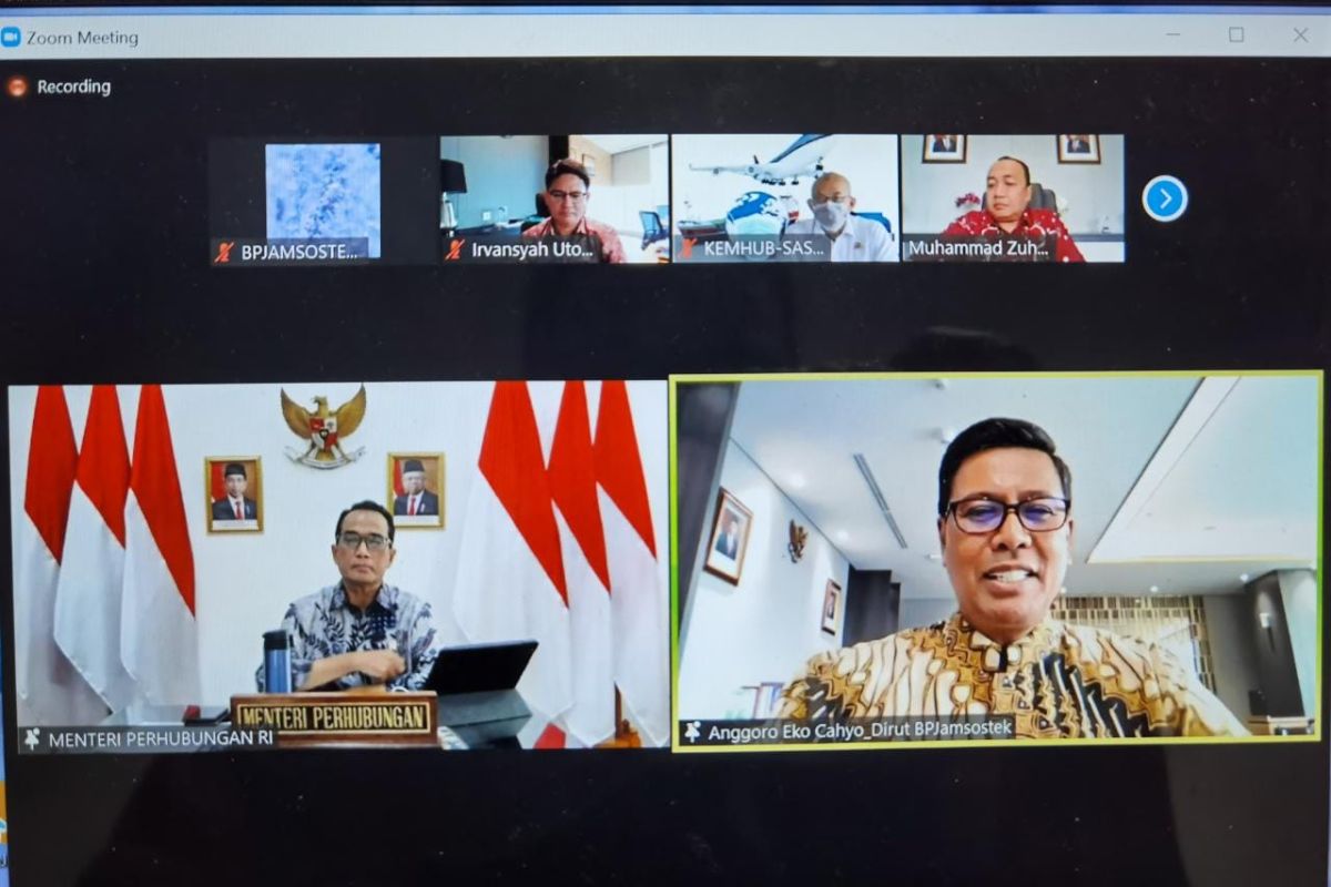 Gencarkan implementasi inpres 2/2021, BPJS Ketenagakerjaan audiensi virtual dengan Kemenhub