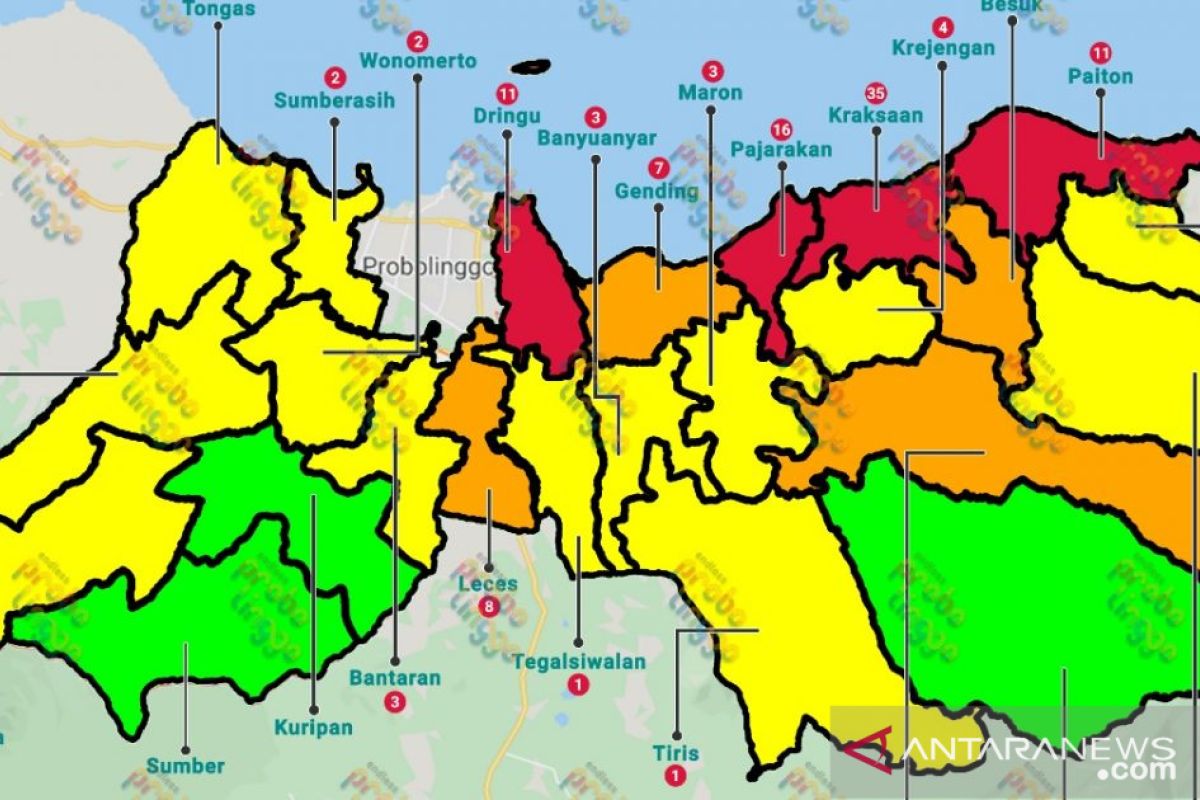 Empat kecamatan di Probolinggo masuk zona merah COVID-19
