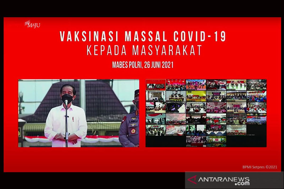 Vaksinasi massal COVID-19 di Lapangan Bhayangkara ditinjau Presiden