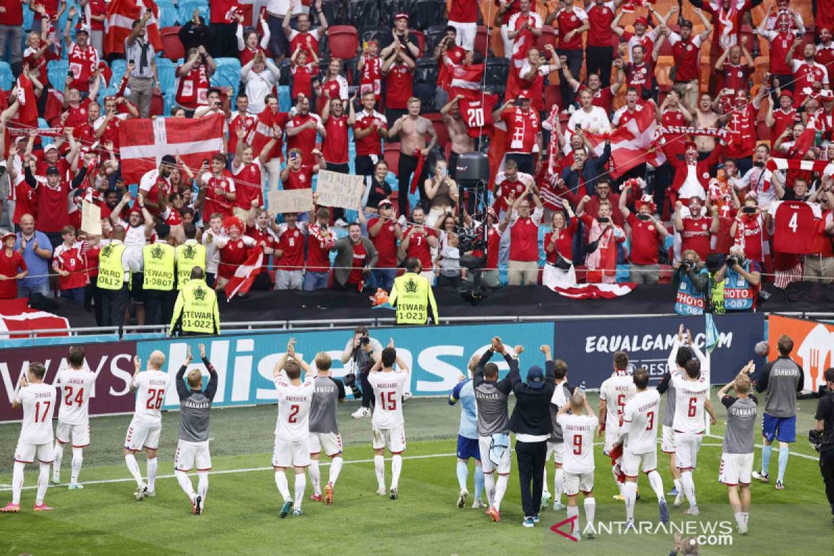 Menang besar 4-0,  Denmark ke perempatfinal Euro 2020