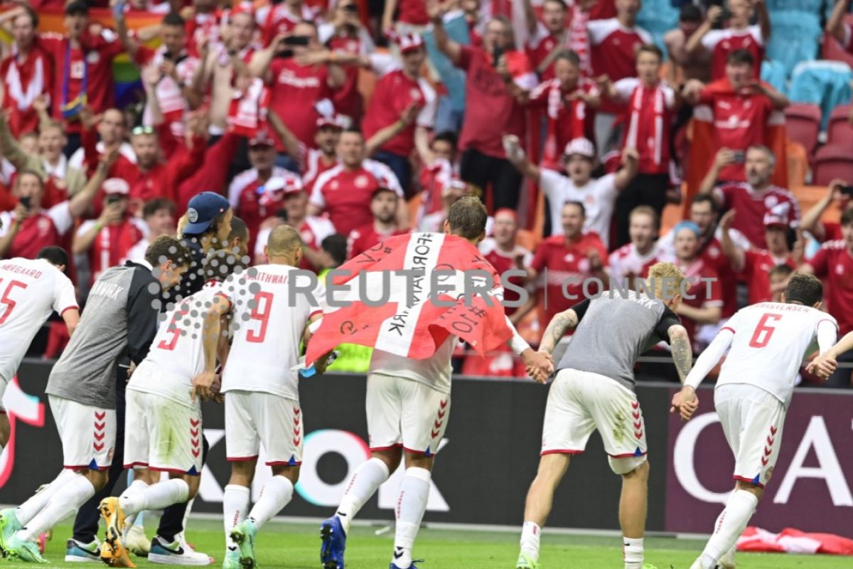 Menang dengan skor 4-0,  Denmark ke perempatfinal Euro 2020