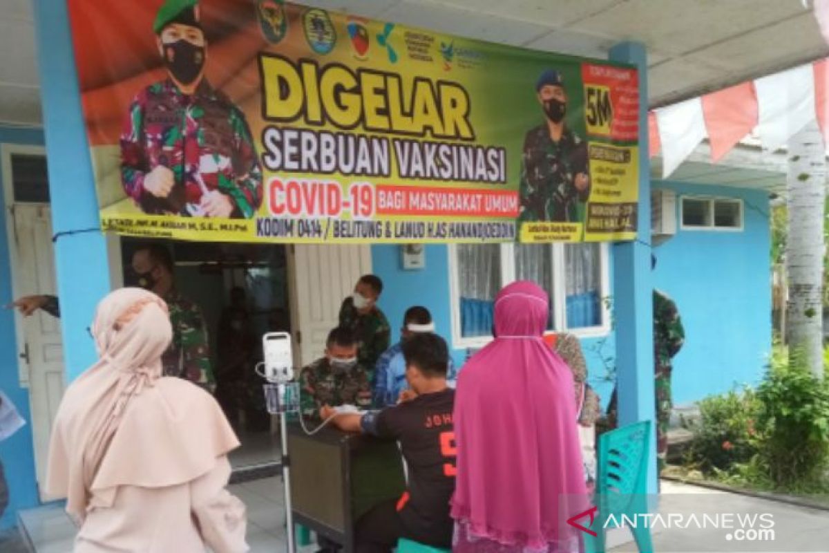 TNI-Polri di Belitung sukses vaksin 1.364 sasaran