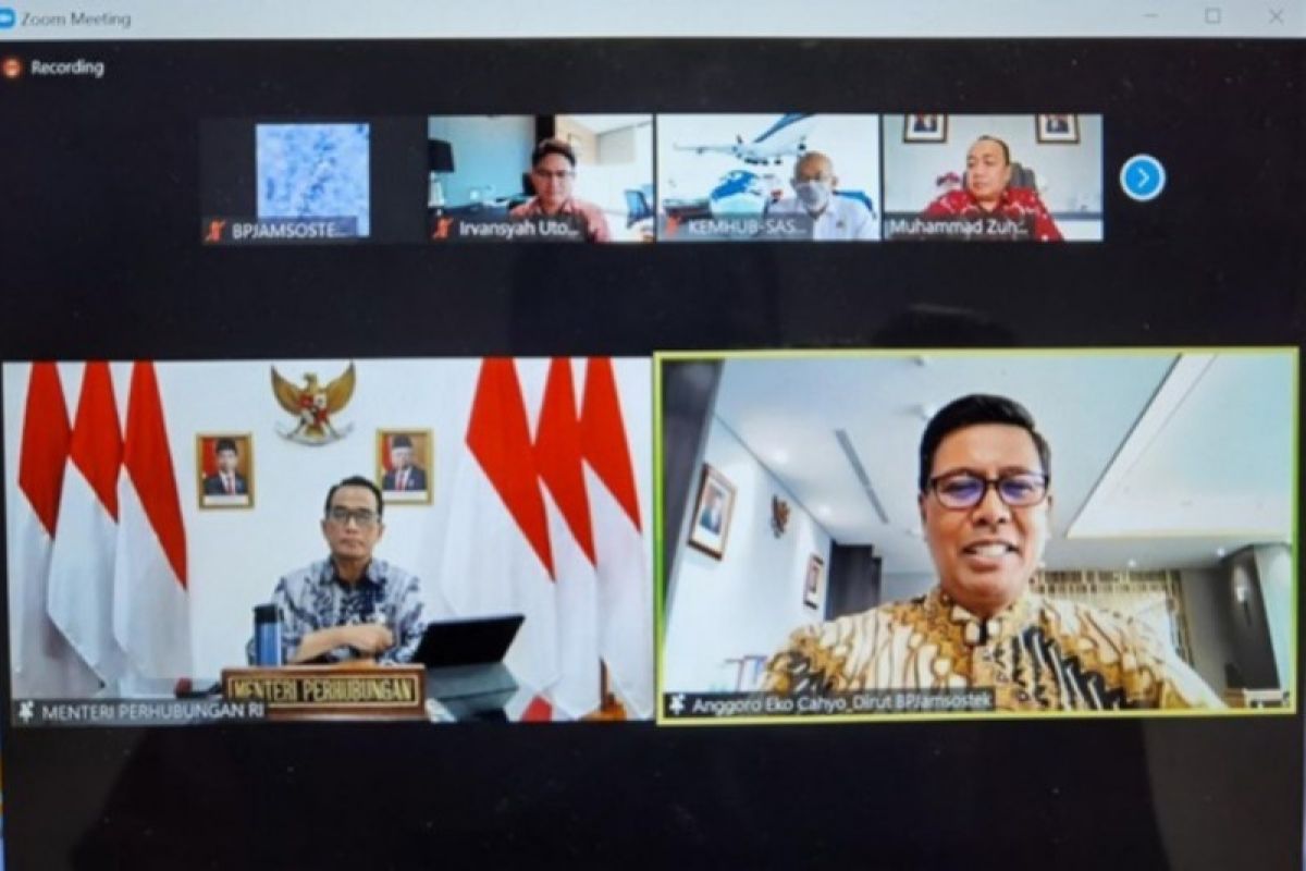 BPJS Ketenagakerjaan audiensi virtual dengan Kemenhub