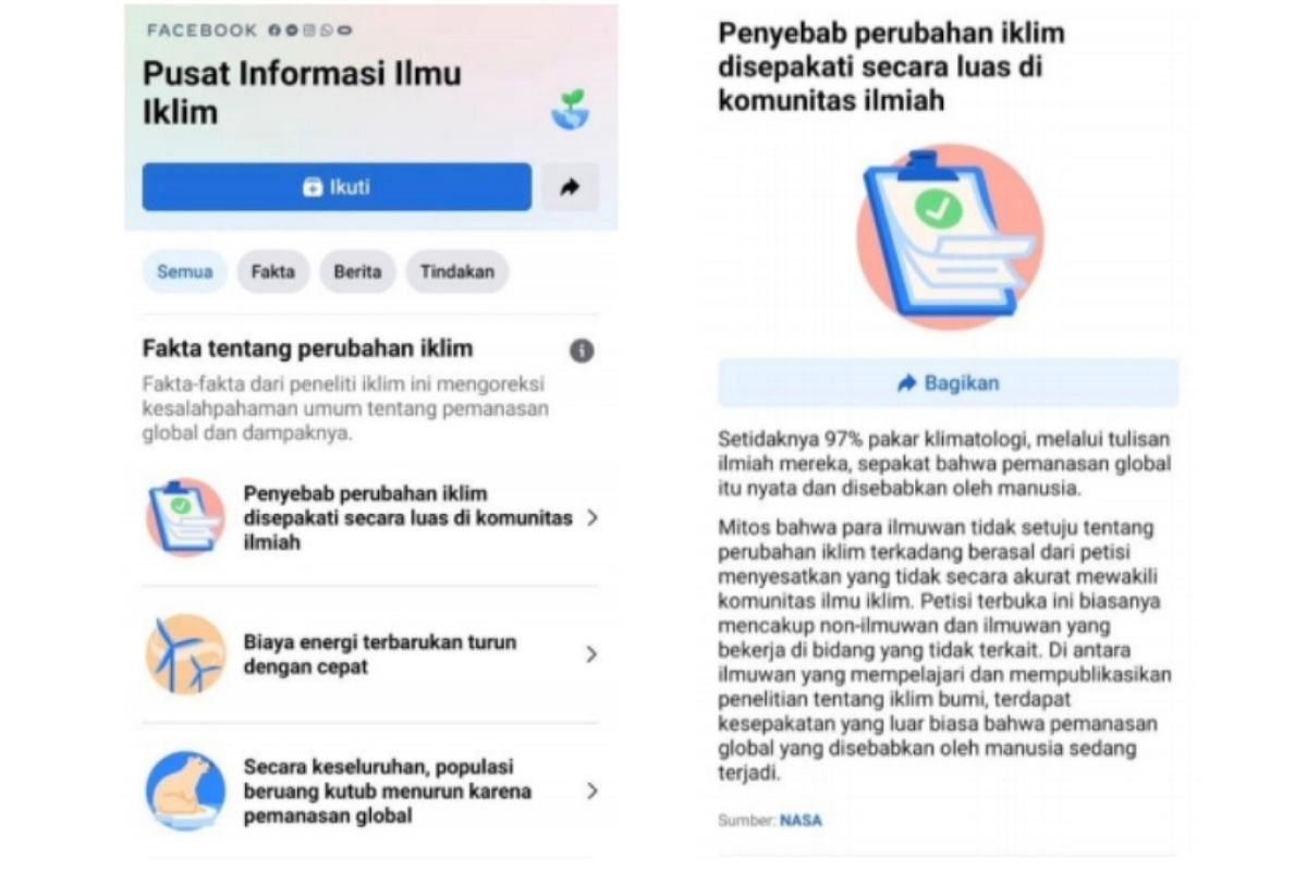 Facebook luncurkan pusat Ilmu Iklim ajak masyarakat pahami perubahan iklim