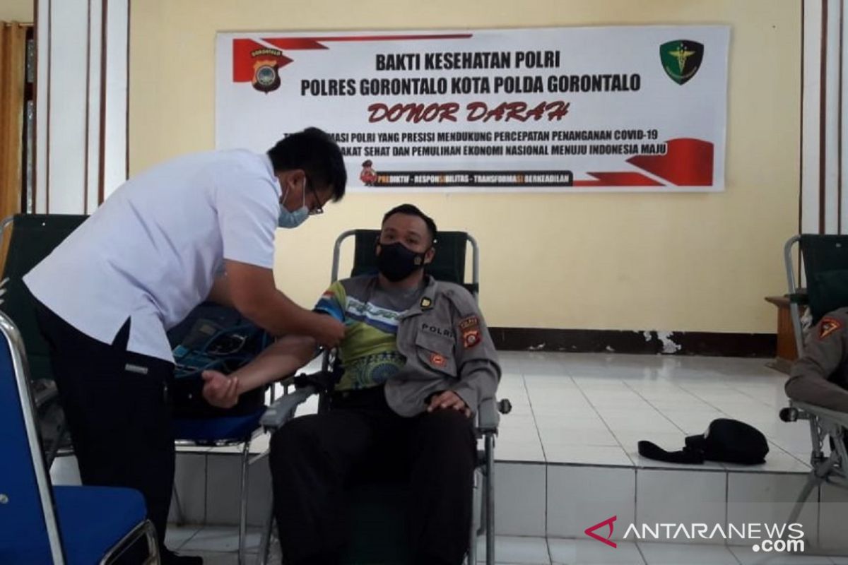 Sambut HUT Bhayangkara, Polres Gorontalo Kota gelar donor darah