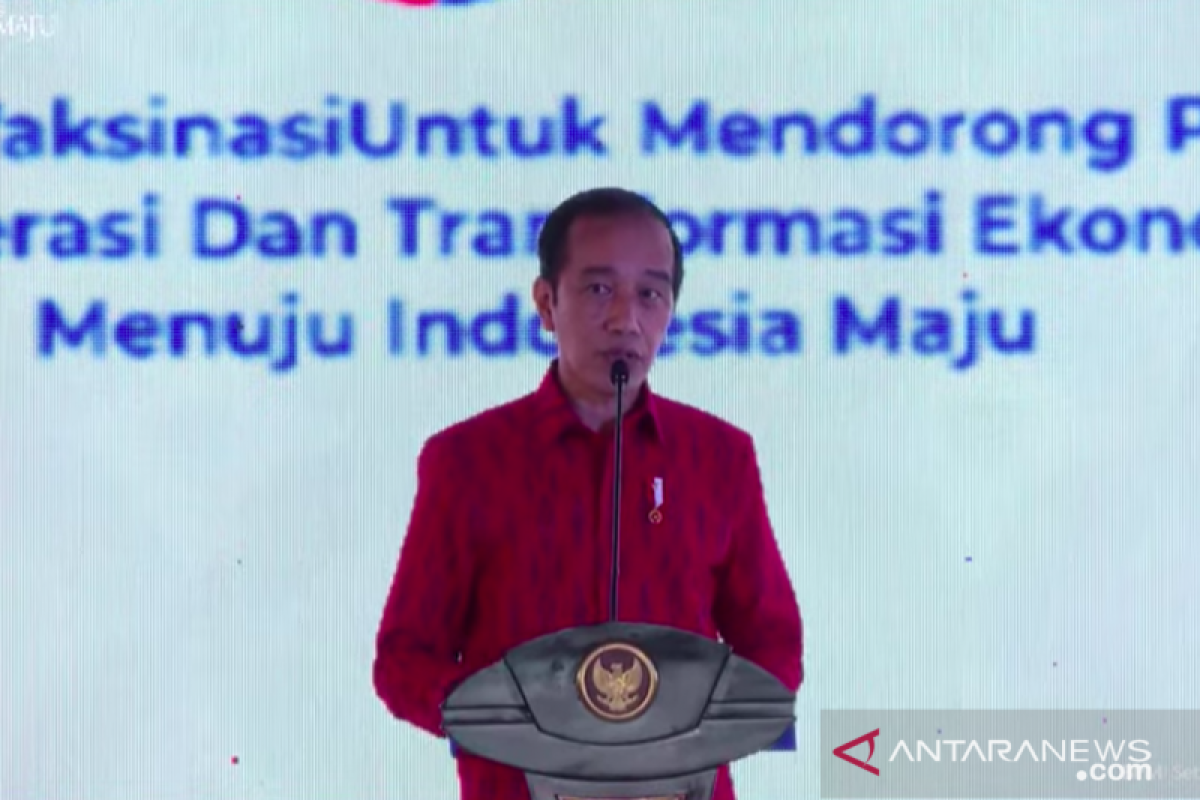 Presiden Jokowi : Indonesia urutan 11 vaksinasi COVID-19 dari 215 negara