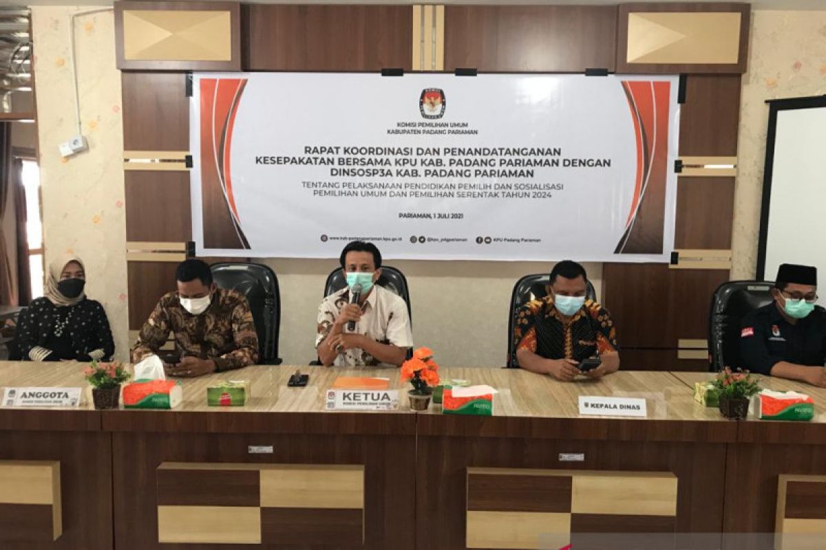 KPU Padang Pariaman-Dinsos P3A laksanakan MoU dalam pendidikan pemilih dan sosialisasi