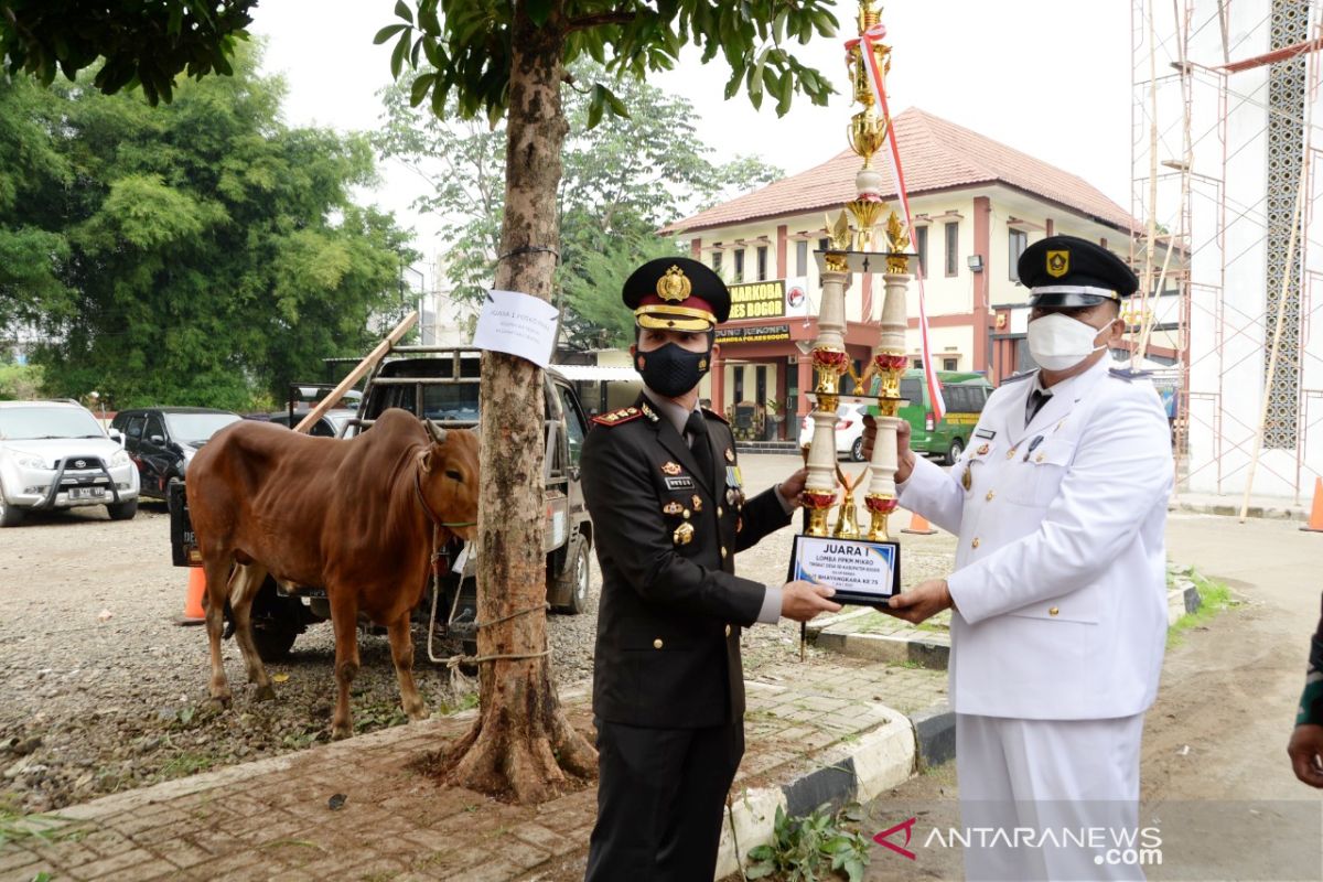 Kapolres Bogor berikan hadiah sapi bagi desa terbaik terapkan PPKM