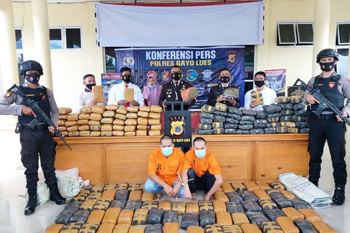 Polisi gagalkan peredaran 195 kilogram ganja