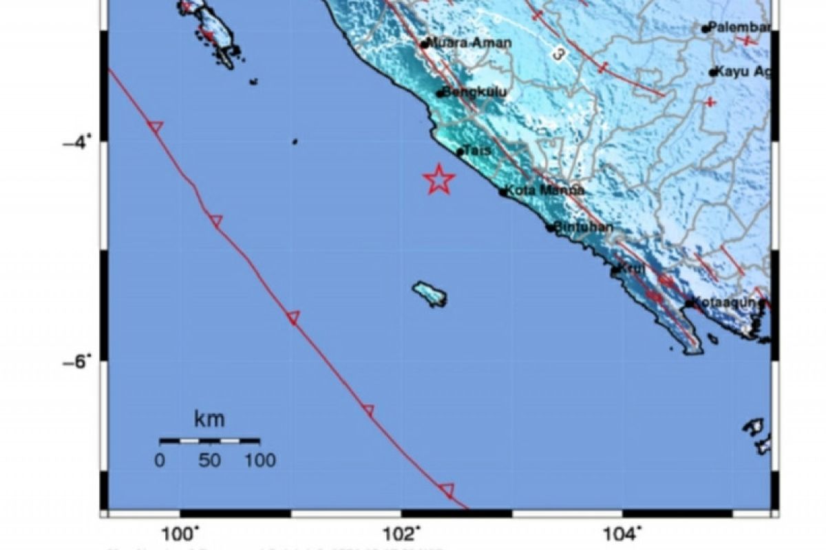 Gempa magnitudo 5,5 dirasakan cukup kuat di Bengkulu