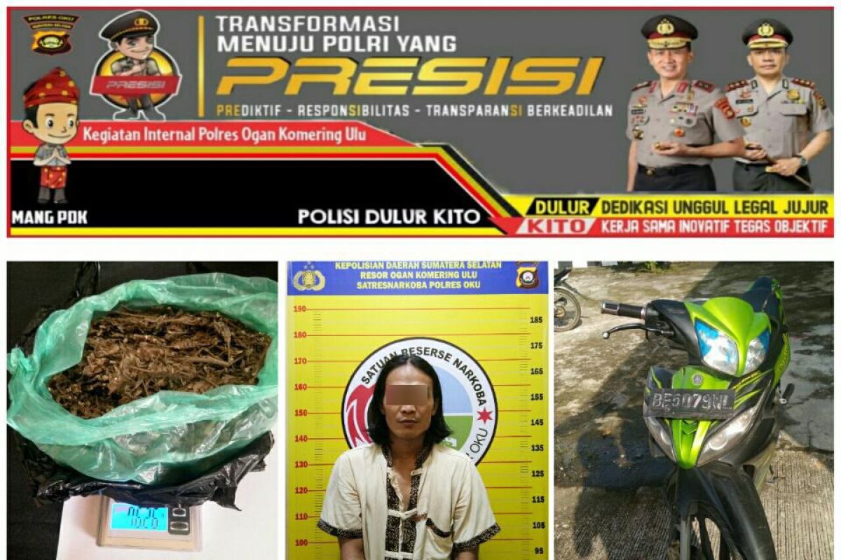 Bawa ganja 76 gram, seorang kurir asal Palembang dibekuk polisi