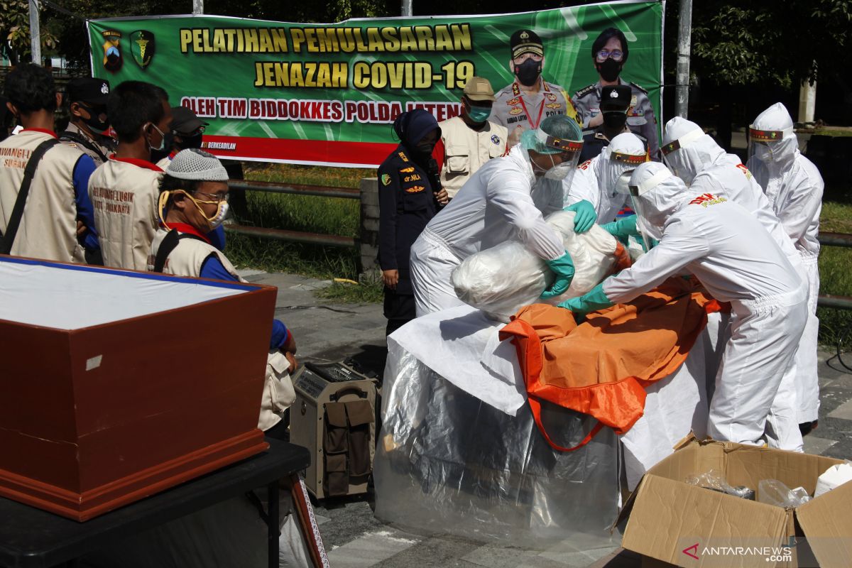 Latihan Pemulasaran Jenazah COVID 19 - ANTARA News