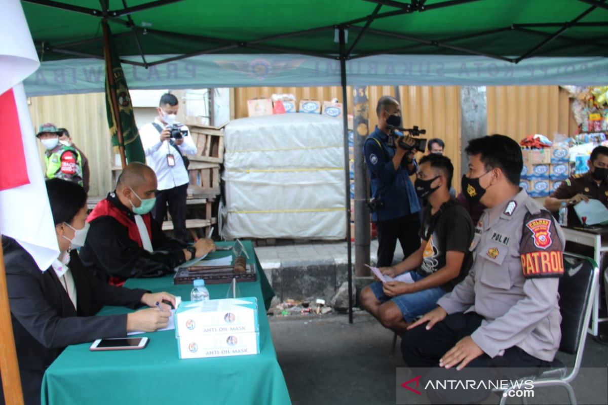 Puluhan pelanggar PPKM Darurat jalani sidang tipiring di PN Kota Sukabumi