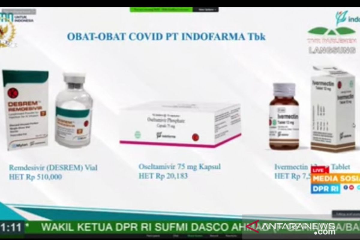 Indofarma tingkatkan produksi Ivermectin, obat terapi pasien COVID-19