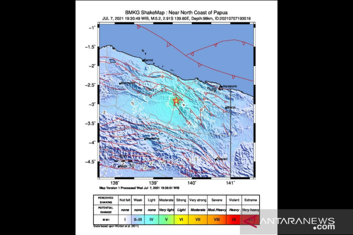 Gempa magnitudo 4,3 guncang Jayapura Papua