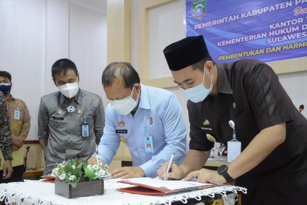 Kakanwil Kemenkumham Sulsel dan Bupati Pangkep teken MoU Produk Hukum Daerah