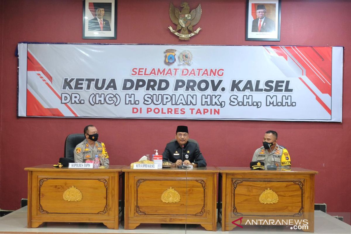 Ketua DPRD Kalsel apresiasi kinerja polres Tapin dan HSS