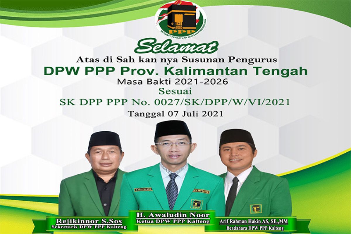 Awaluddin kembali pimpin Ketua PPP Kalteng periode 2021-2026