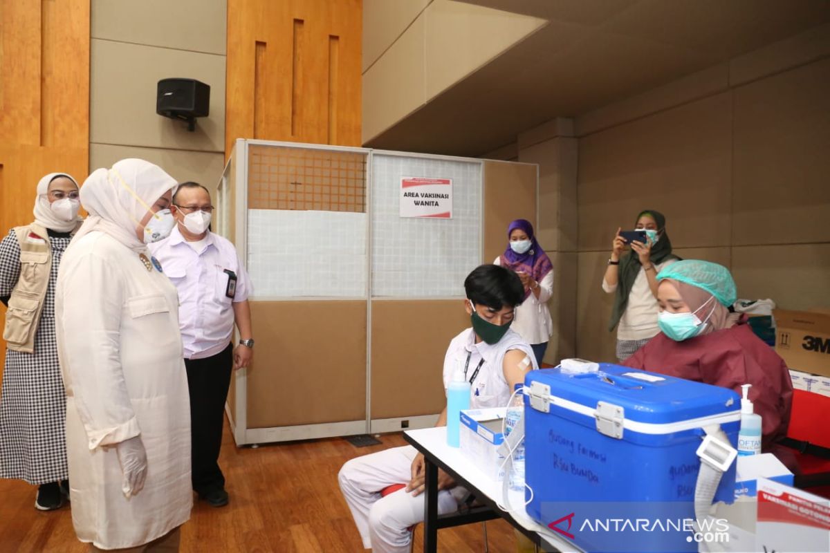 Menaker tinjau Vaksinasi COVID-19 Gotong Royong di Karawang