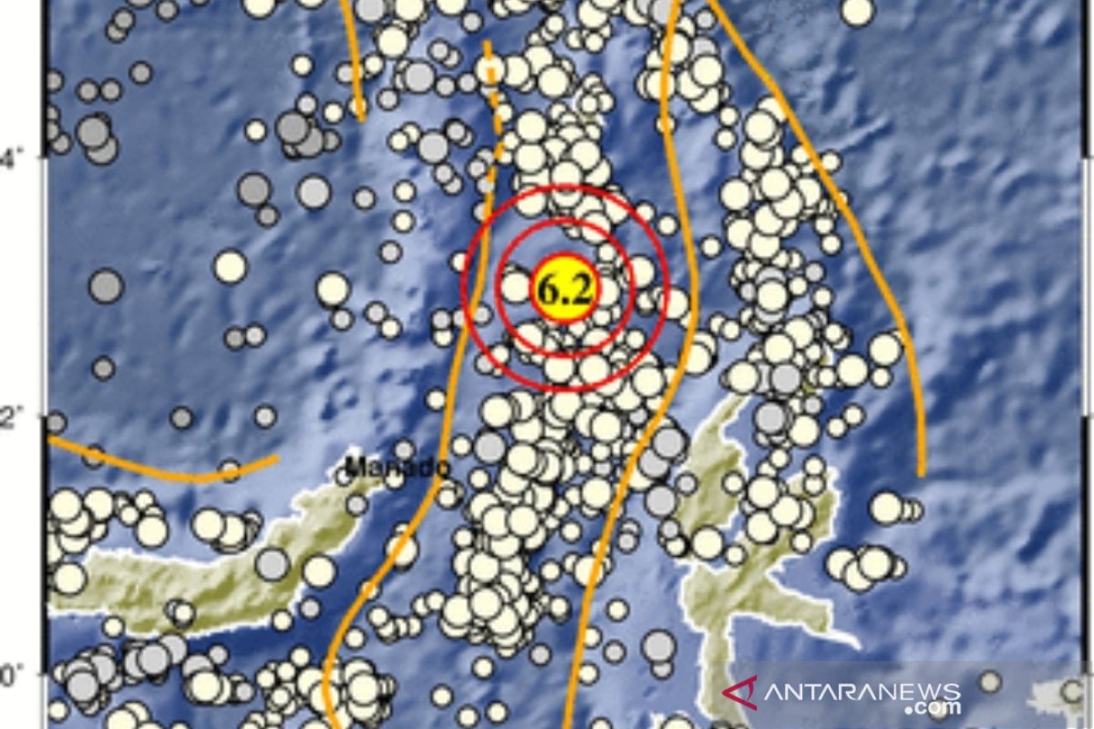 Gempa magnitudo  6,2 guncang Melonguane Sulawesi Utara