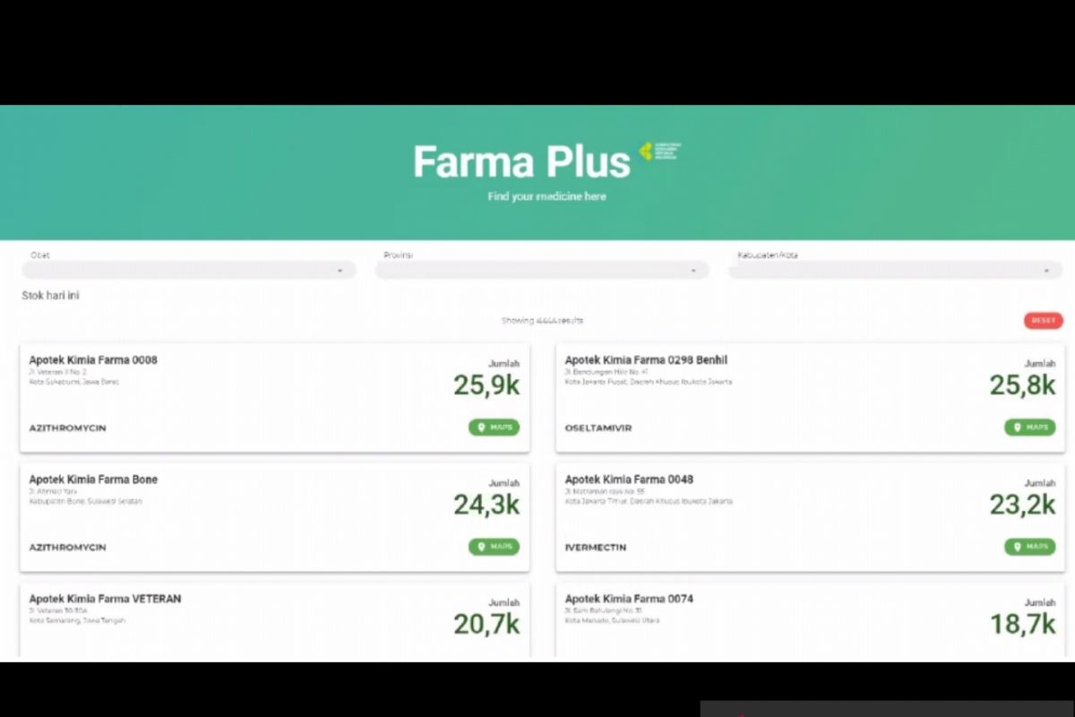 Farma Plus, aplikasi pemantau obat terapi COVID-19 untuk publik