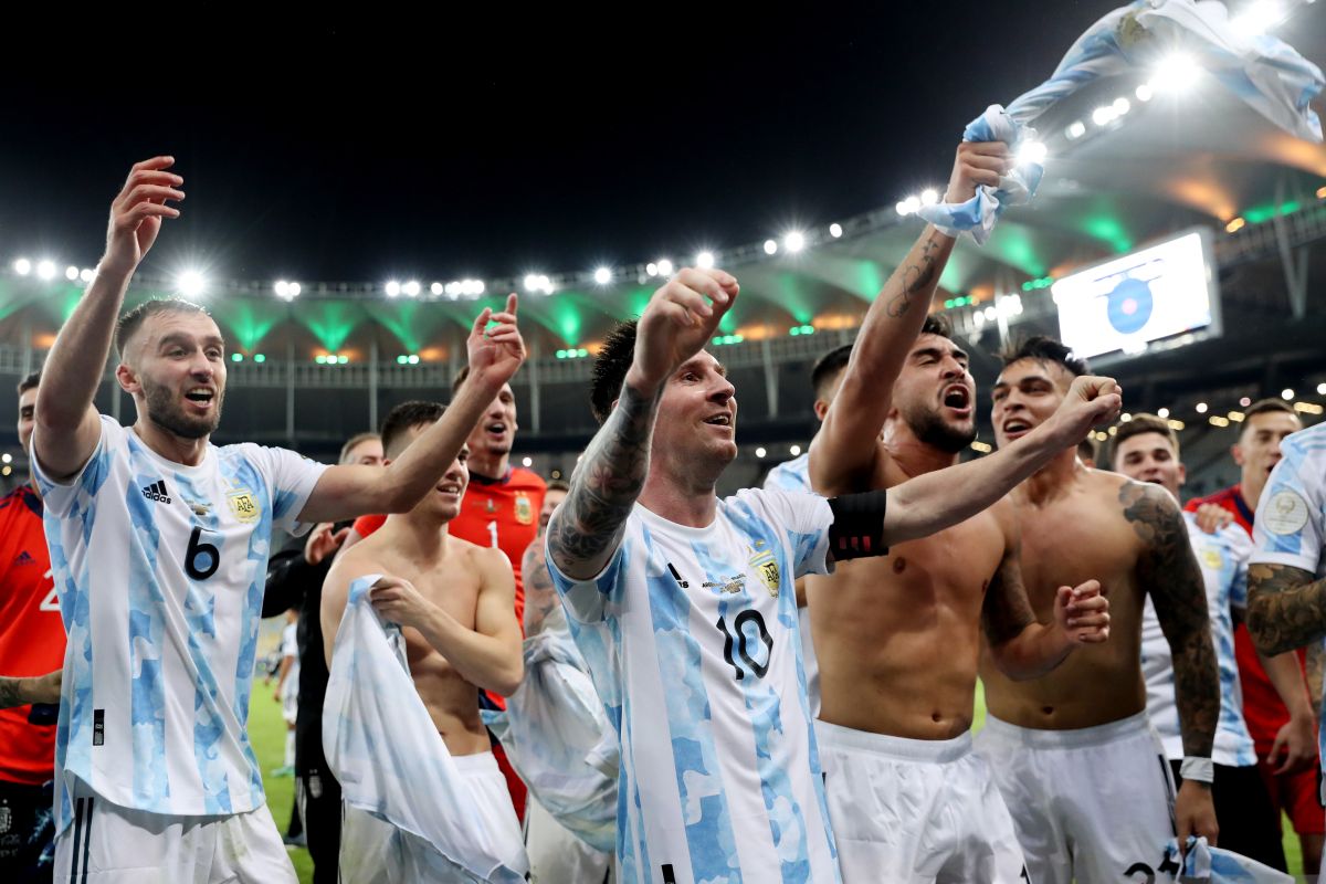 Argentina juara Copa America 2021, Messi girang