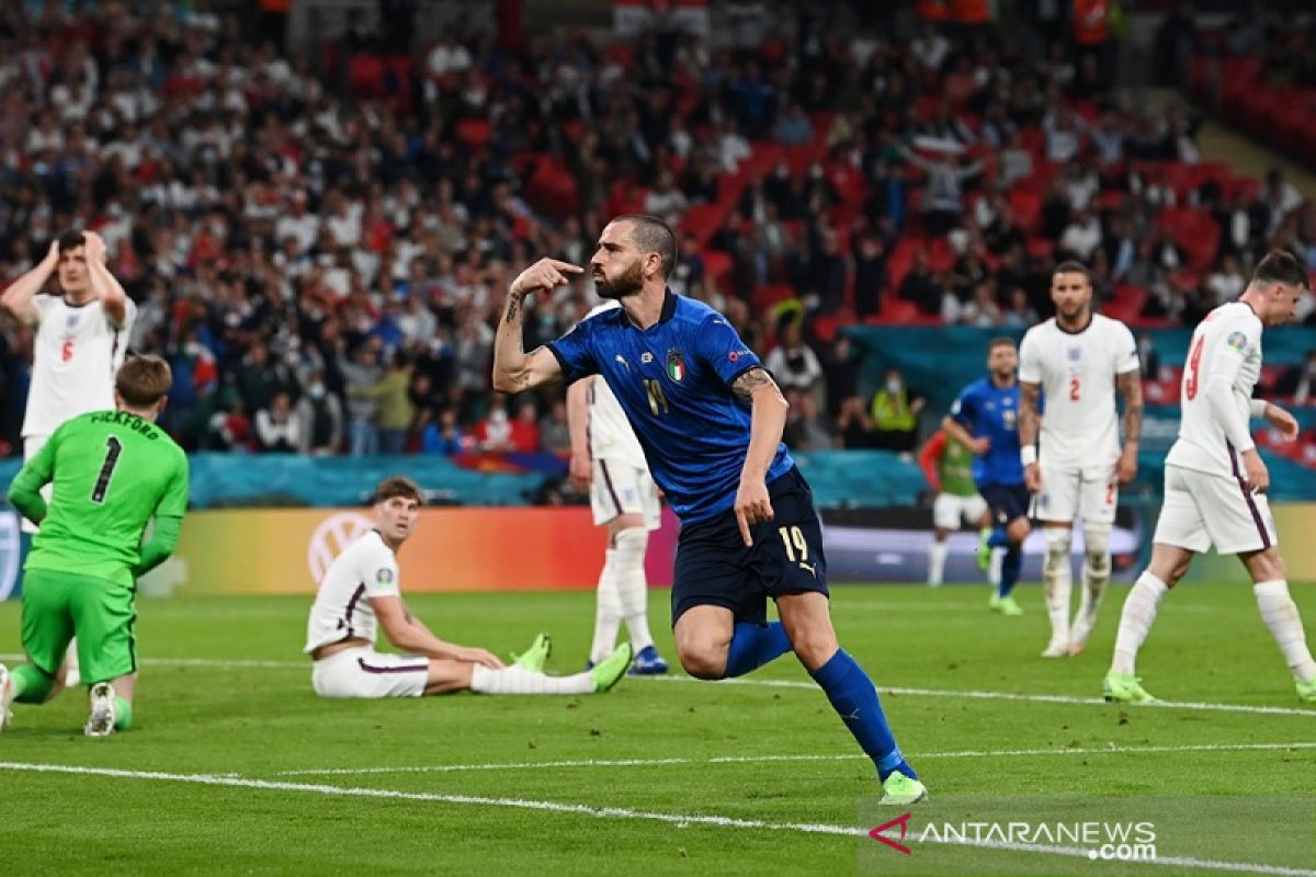 Italia imbangi Inggris 1-1, final Euro 2020 lanjut ke babak tambahan