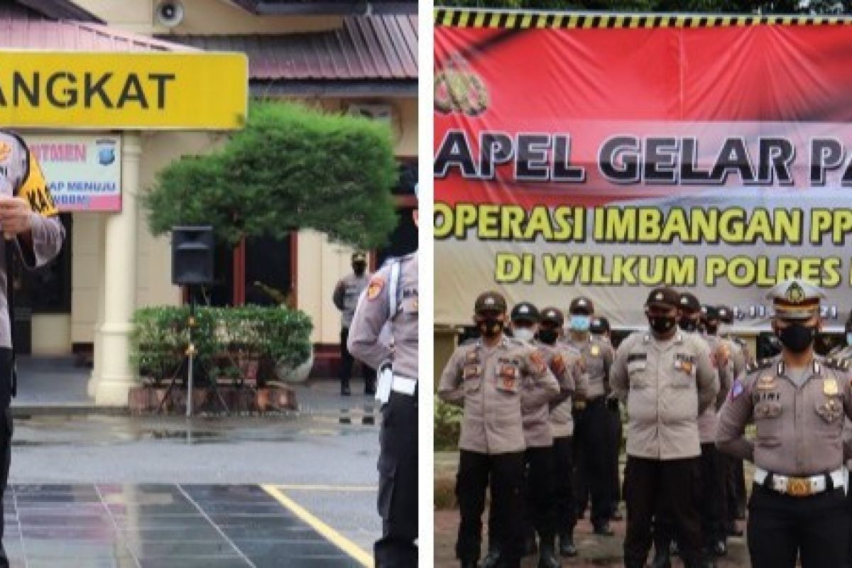 Polres Langkat gelar apel imbangan PPKM Darurat