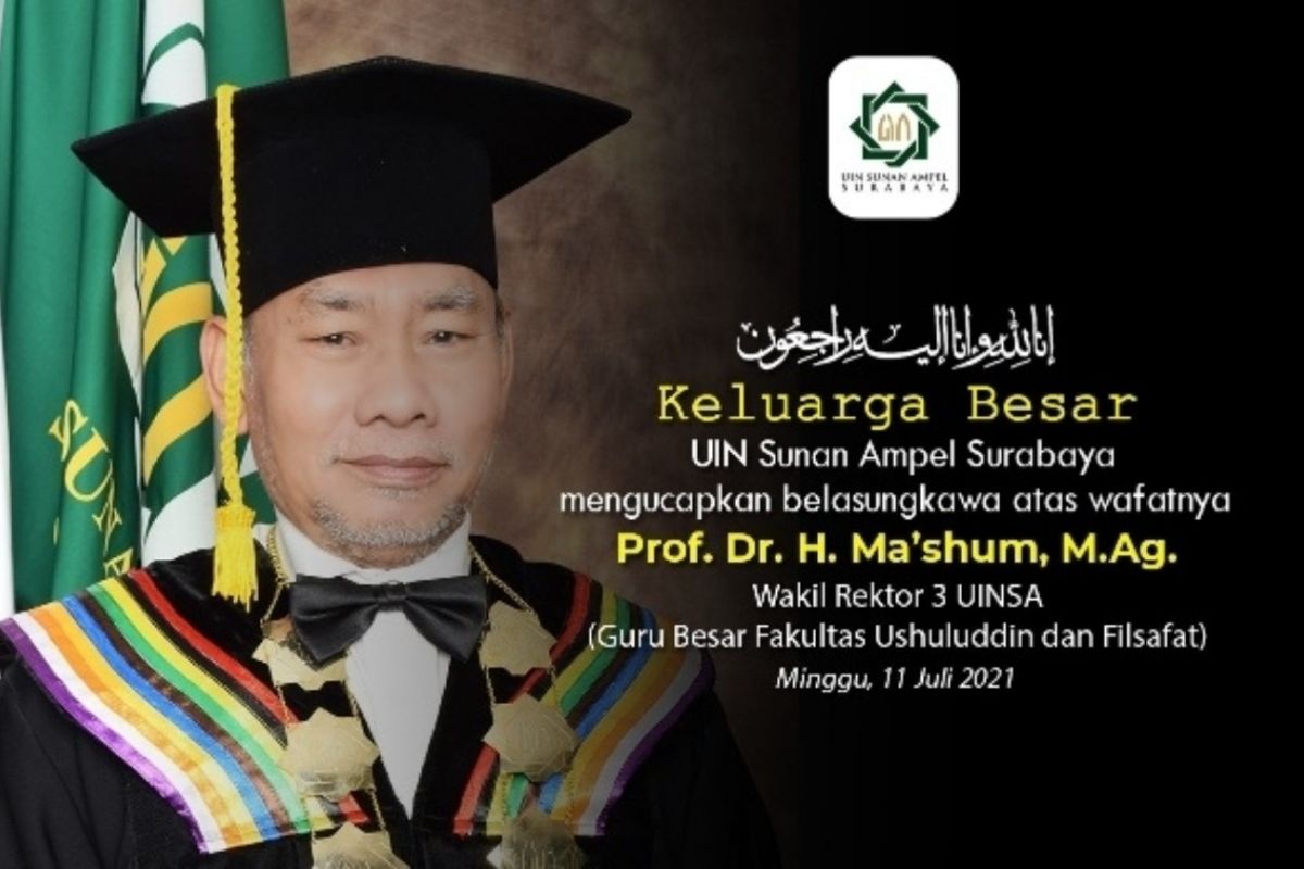 Wakil Rektor III UINSA Prof. Ma'shum tutup usia